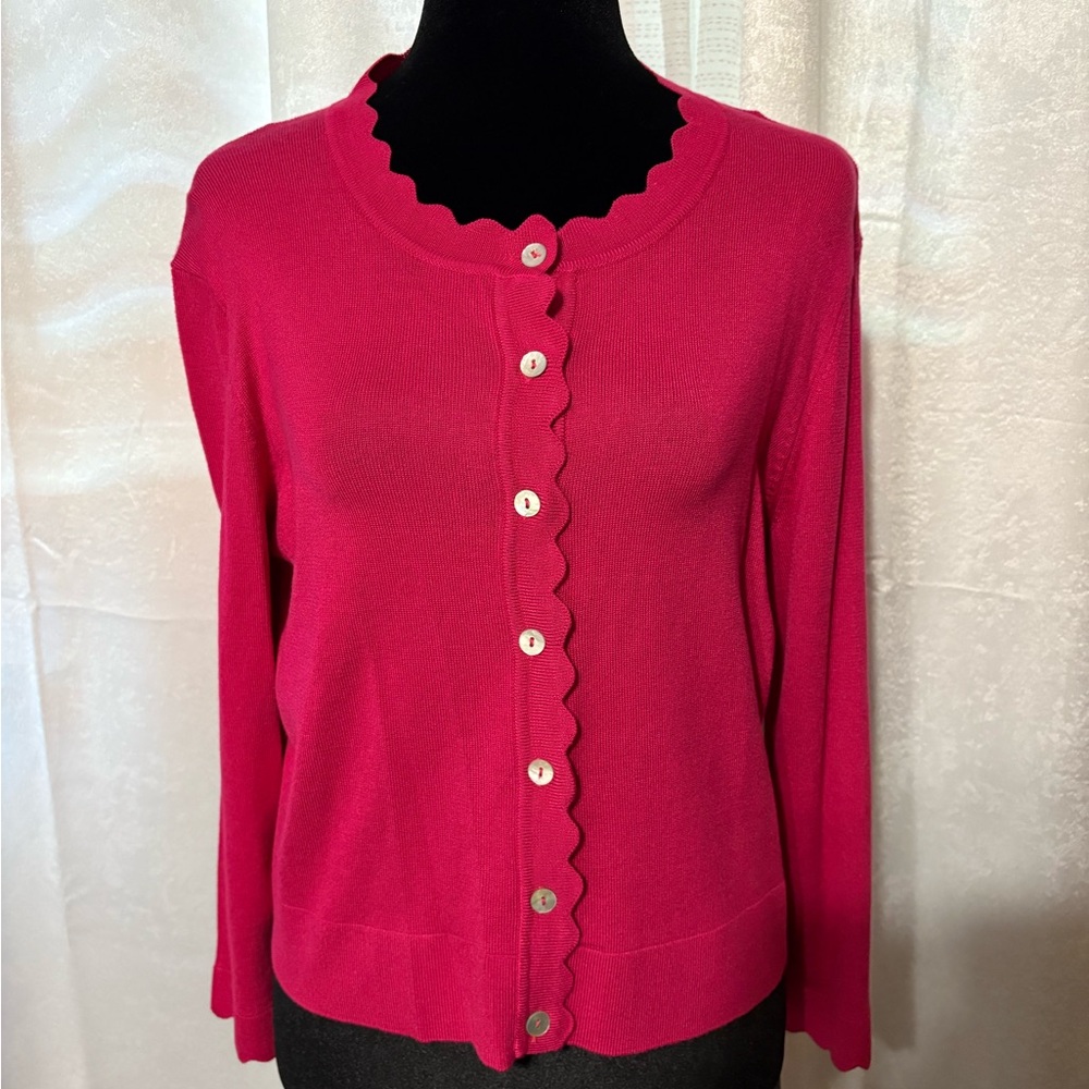 Studio Fuchsia Scalloped Cardigan